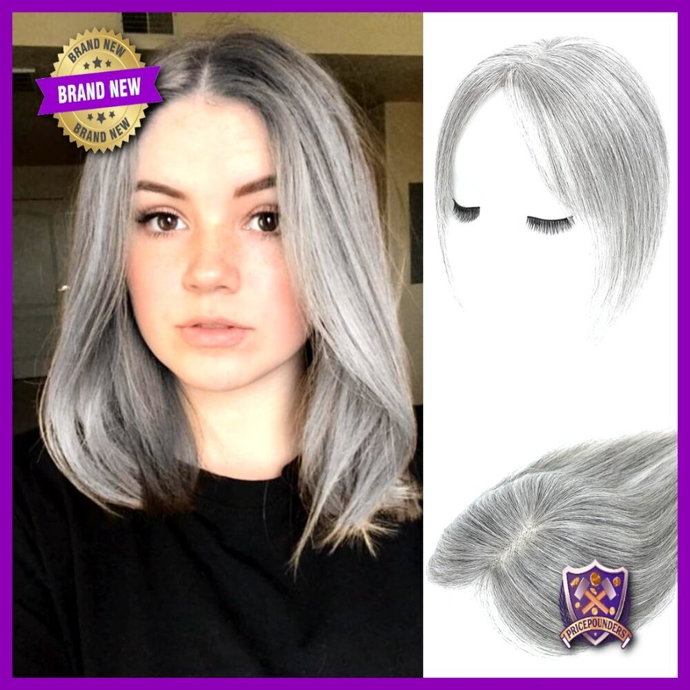 Human Hair Topper Clip In Bangs Straight Wiglet Hairpiece For Volume